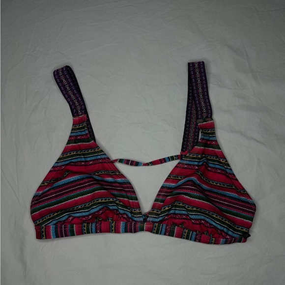 NWT LA VIE EN ROSE Multicolor Striped Bikini Set - Adjustable - Boho XL - Picture 2 of 11